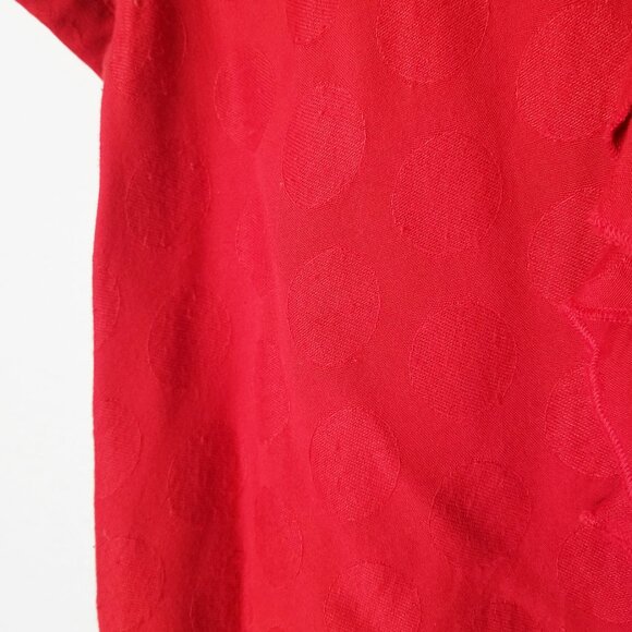 Anthropologie Maeve Jojo Ruffle V Neck Blouse Top S Red Dots Button Front Sweet - Picture 12 of 14